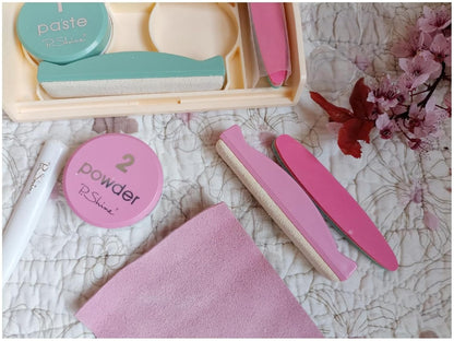 P-Shine Japanese Manicure Set - Powder Nail Kit - Nail Strengthener & Repair for Damaged Nails - Professional Nail Plate Care