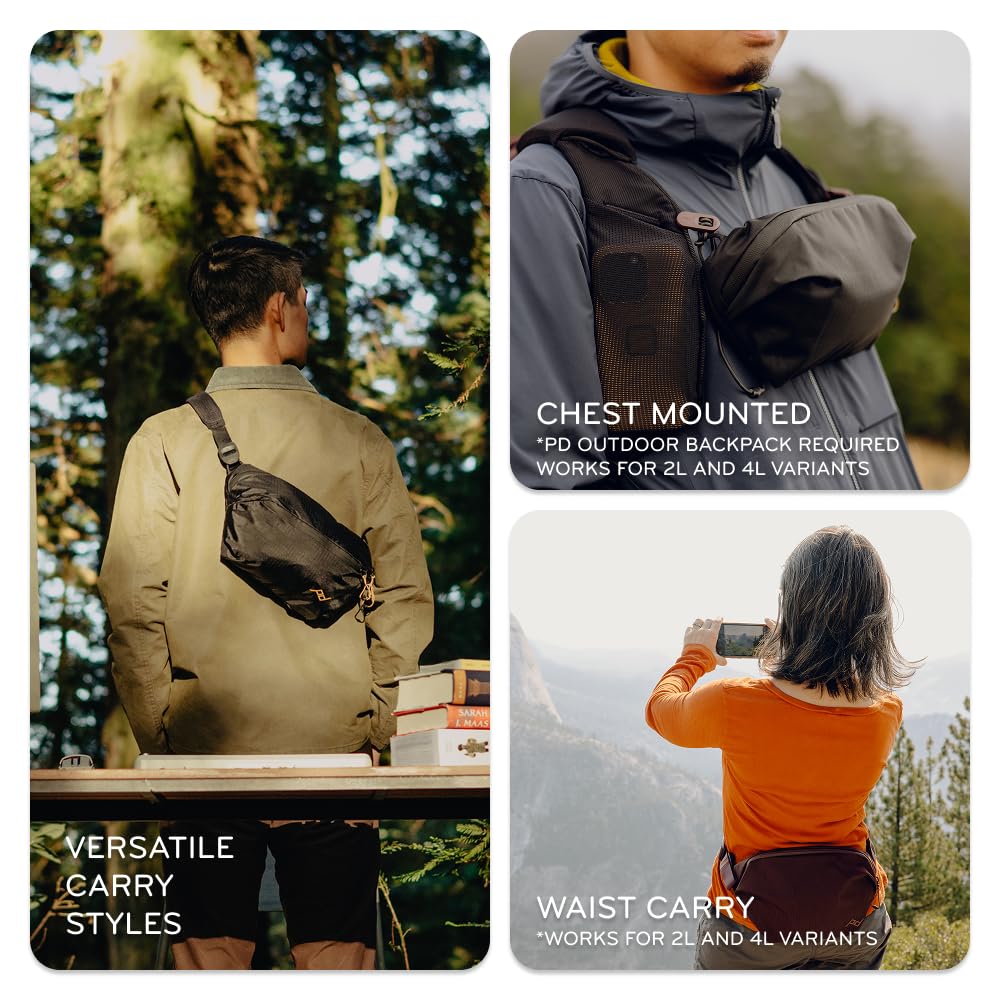 Peak Design Outdoor Sling 4L, Eclipse, Padded Adjustable Shoulder Strap for Crossbody & Waist Carry, Mesh Internal Pockets, Ideal for Carrying Cameras & Essentials, Versatile Sling Bag for Men & Women