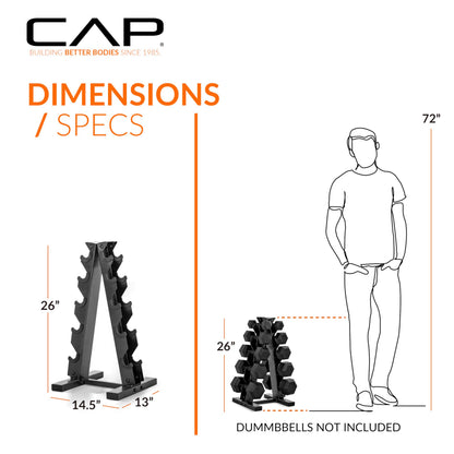 CAP A-Frame Dumbbell Hand Weight Vertical Storage Rack - Carbon