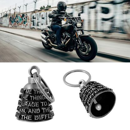 Motorcycle Bells for Biker Good Luck Riding Bells Guardian Biker Bells with Hanger Motorcycle Accessory or Keychain for Luck (God Grant me The Serenity, Courage and The Wisdom)