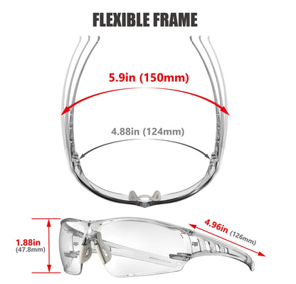 HTS HUNTERSKY S241 Shooting Safety Glasses Anti Fog ANSI Z87.1 Small Size Ballistic Impact Resistant Clear Lens Kid Protective Eyewear for Lab Work DIY