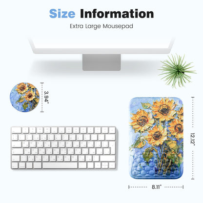 Ospelelf Mouse Pad with Wrist Rest Ergonomic Comfortable Pain Relief Mousepad Wrist Support for Computer Sunflower