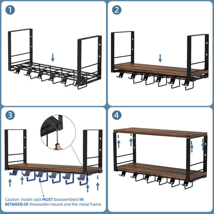 TJ.MOREE 2 Tier Floating Shelf Compatible with Tonal Accessories, T-Bracket Lock Adapters Hanger, Wall Mount Home Gym Storage Rack for Fitness Equipment