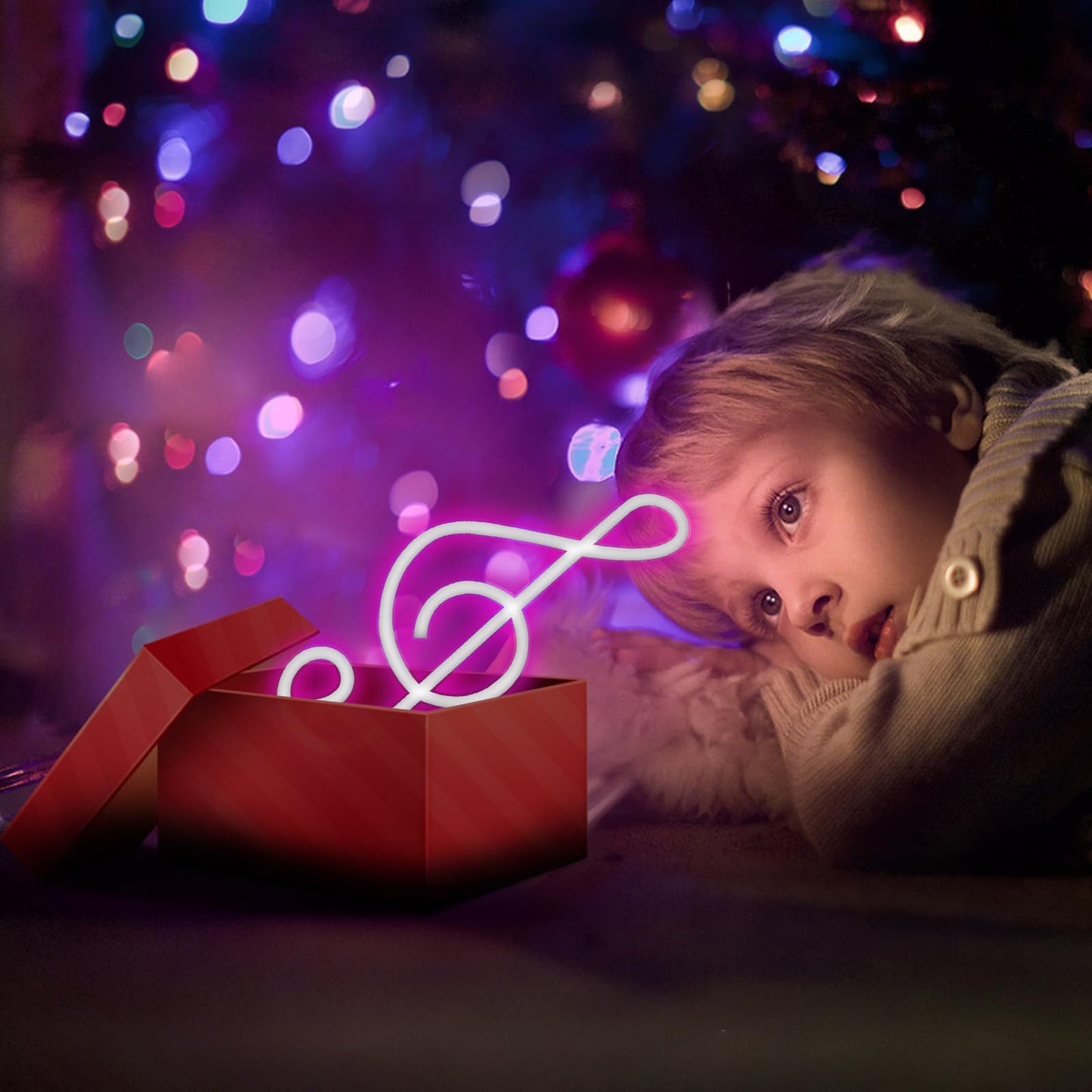 ENUOLI Neon Signs,Music Note Shaped Neon Lights LED Decor Night Light Wall Bedside Decor Battery/USB Operated Creative Lighting for Christmas,Wedding,Birthday Gift,Pub,Kids Room,Living Room(Pink)