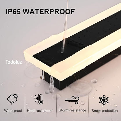 TODOLUZ 2-Pack 32-Inch LED Outdoor Wall Light Fixture, 24W IP65 Waterproof Exterior Linear Wall Mount Lighting, 5 Color Temperature Mode (3000K/3500K/4500K/5000K/6000K)