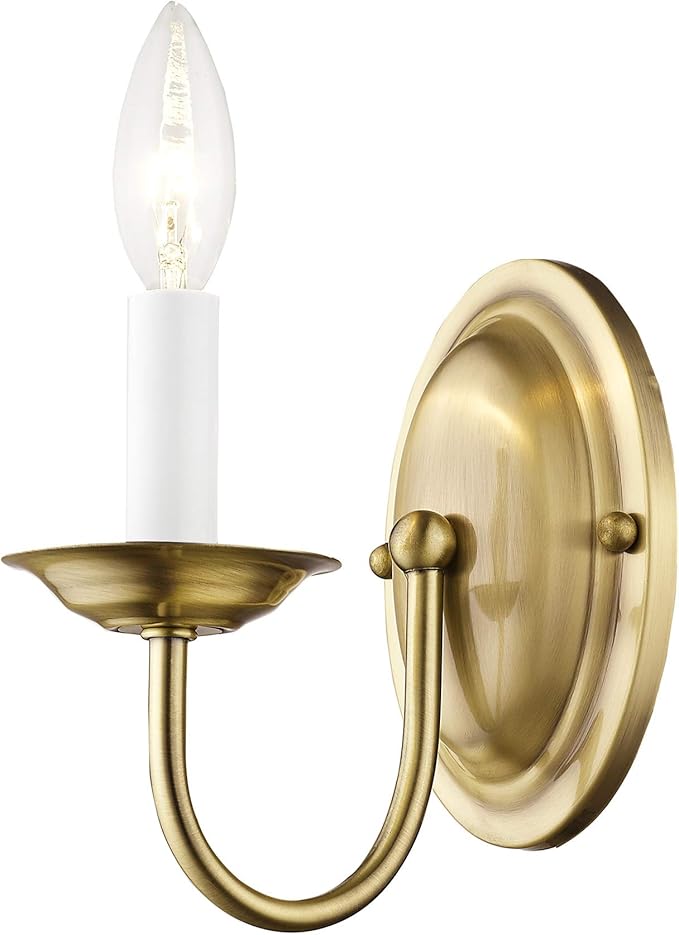Livex Lighting 4151-01 Wall Sconce with No Shades, Antique Brass, 4.25"W x 7"H