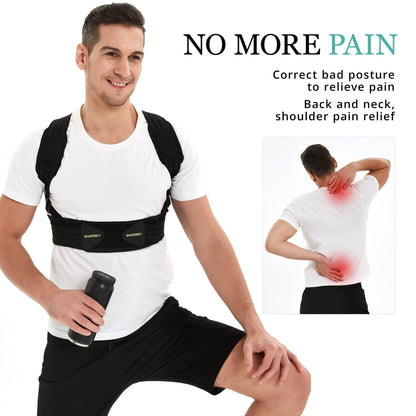 Posture Corrector for Women and Men, Adjustable Upper Back Brace for Posture Hunchback Support and Providing Pain Relief from Neck, Shoulder, and Upper Back (1, Small/Medium)