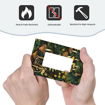 Mushrooms Forest Nature Botanical Art Single Decora Outlet Wall Plate 1 Gang Rocker Decorative Switchplate Faceplate GFCI Light Switch Covers for Farmhouse Living Decor