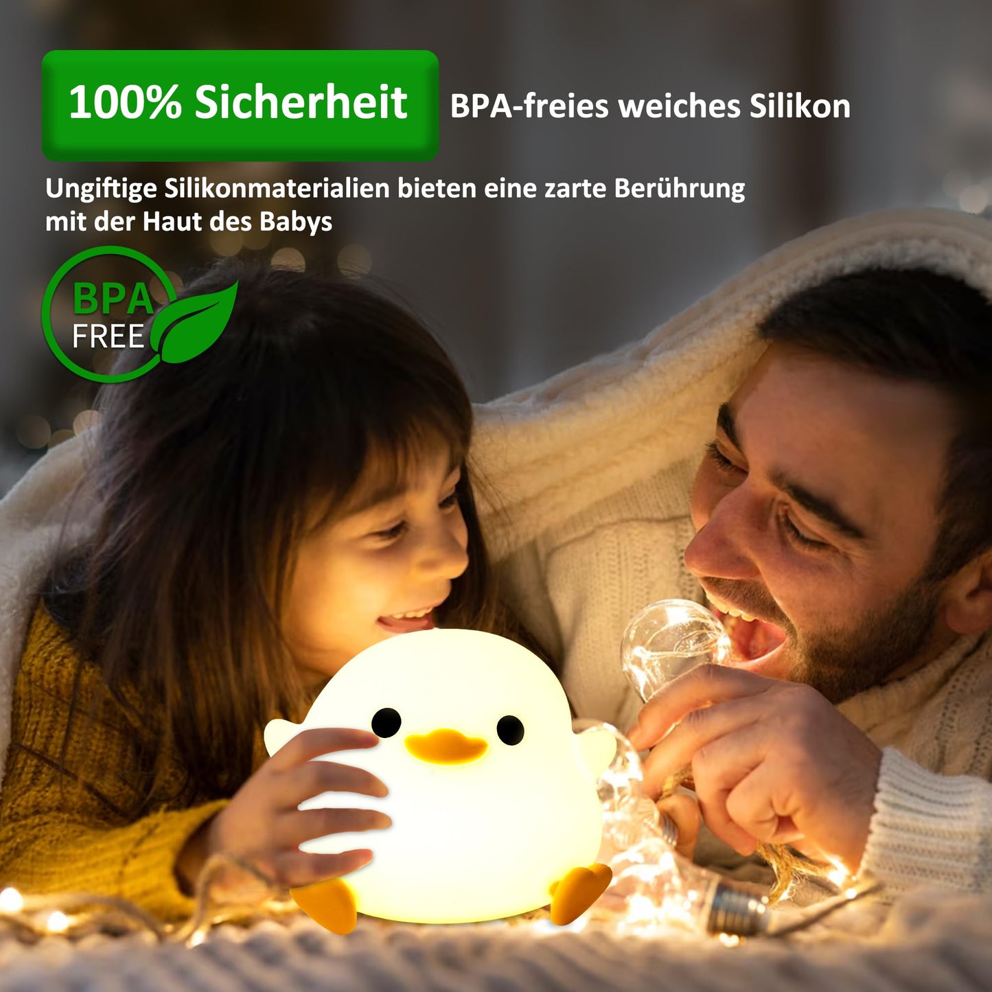 OkiyiD Duck Night Light, Cute Duck Gift for People, Dormitory Decorative Light, ABS+SIL, Touch Control, Portable Rechargeable Dimmable, Best Choice for Gift Giving (DoDo Duck)