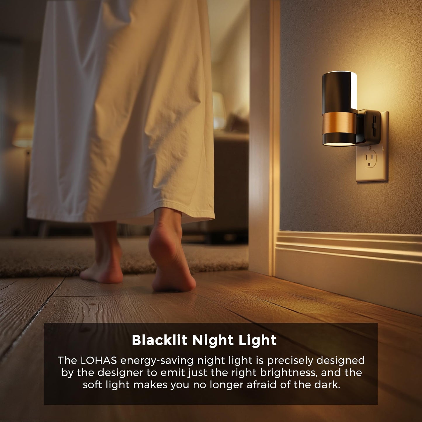 L LOHAS LED Night Lights Plug into Wall with Dusk to Dawn Sensor, Dimmable Night Light with 0-100lm Stepless Dimming, Rotating Plug in Night Light, 3000K Soft White, 2 Pack