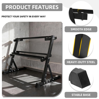 BalanceFrom Dumbbell Rack Multifunctional Weight Stand for Home Gym, 2 Tier Weight Rack