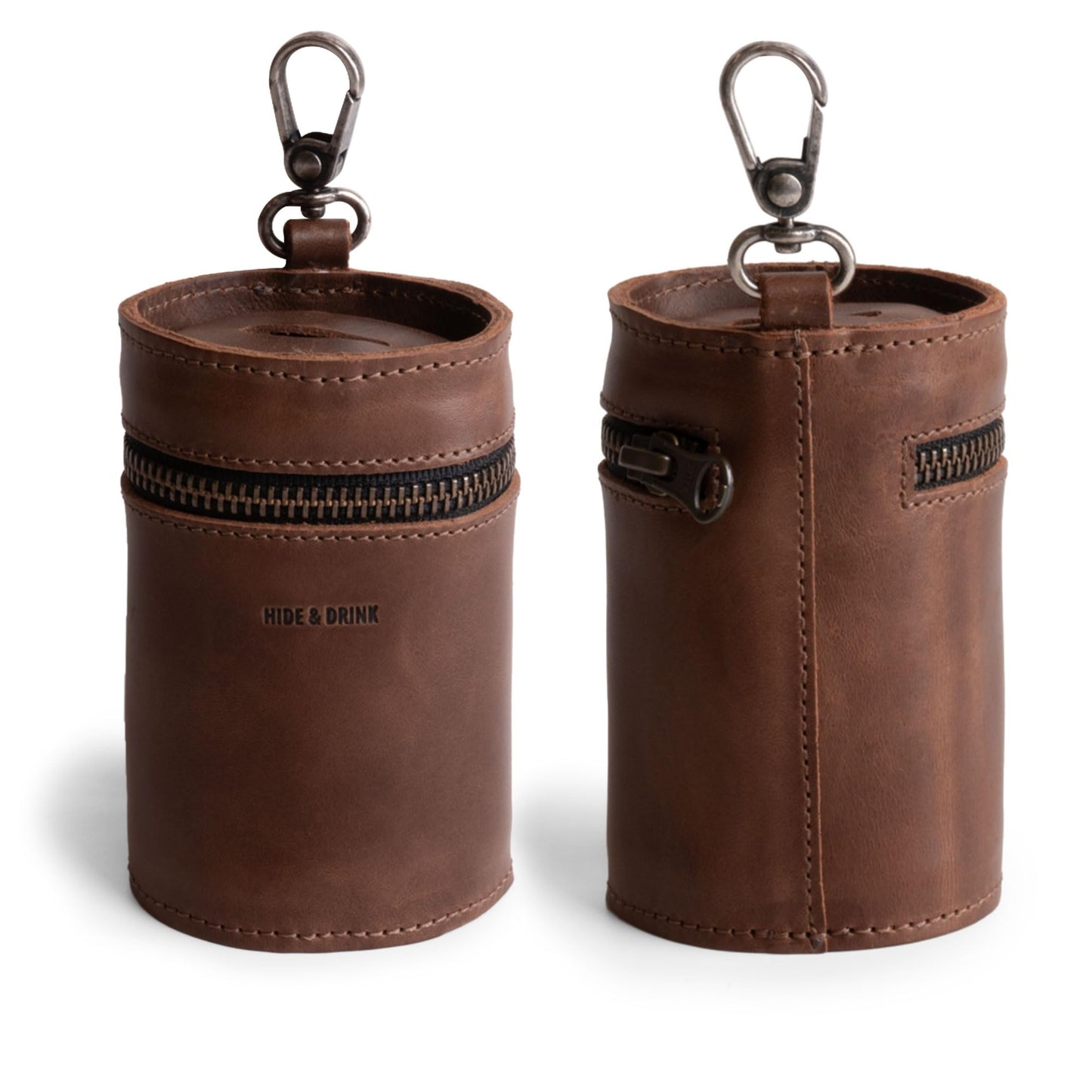 Hide & Drink Genuine Leather Coin Pouch Piggy Bank, Cash Holder Organizer, Coin Purse for Men & Women, Money Saving Box, Men's Change Purses & Pouches, Small Mens Wallet for Coins, Zippered Case Banks