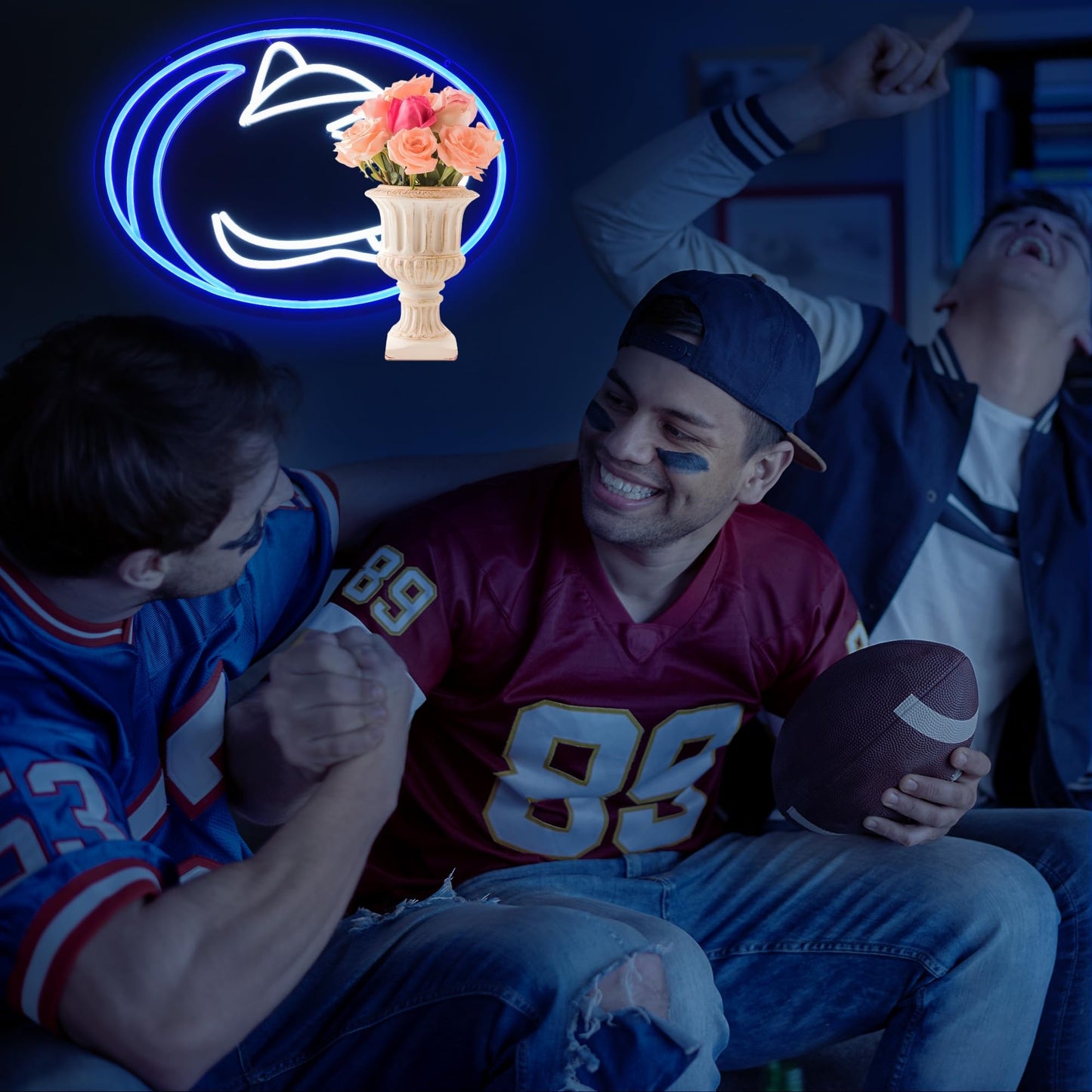 University Team Neon Sign, Light Up Dimmable College State Football SoccerTeam Logo Led Neon Sign Light Hanging for Wall Decor, Bedroom, Dormitory, Man Cave, Birthday Christmas Gift