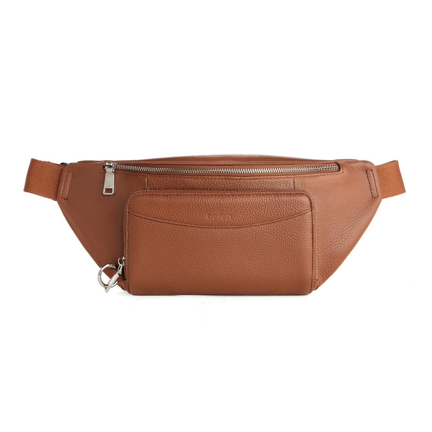 befen Real Leather Anti Theft Fanny Pack Waist Bag for Women, Womens Leather Crossbody Bags Belt Bag Purse with Built in RFID Wallet Cognac Brown