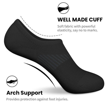 wernies No Show Socks Womens 8 Pairs, Ankle Non Slip Low Short Invisible Thin Liner Socks Black 5-8