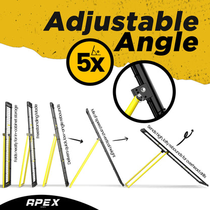 Apex Sports Adjustable Volleyball Rebounder Net 7x4 ft – Bounce Back Training Equipment with Angle Customization for Practicing Volleying, Bumping, Spiking – Durable & Portable with Travel Bag (AP004)