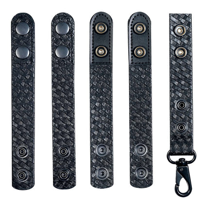 TAFTACFR Basketweave Duty Belt Keeper with Double Snaps(Set of 4) +1 Keeper with Strong Plastic Key Clip(1 Pack)