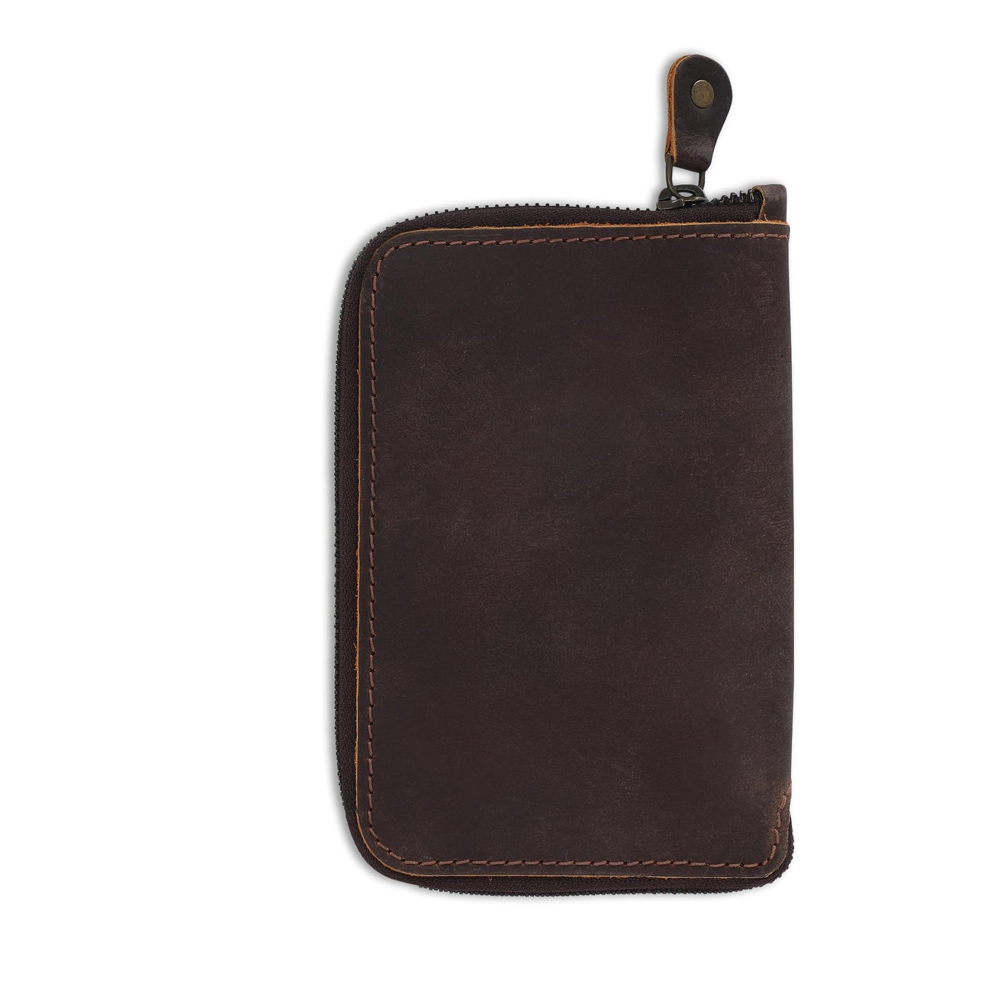 CestAntiQ Zippered Leather Journal Cover Compatible with Moleskine Cahier TWONE Original Kraft Elan Pitch Black Pocket Size 3.5 x 5.5 for Field Notes Notebook Memo Books with Pen Holder Handmade Brown
