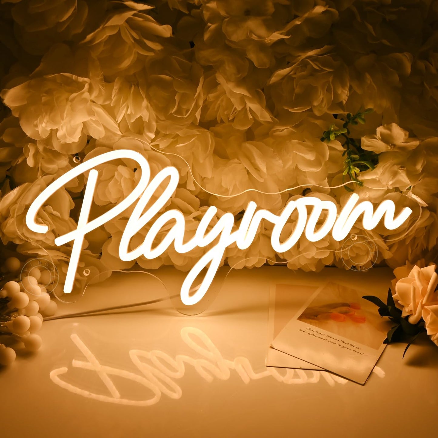 SYLHOME Playroom Led Neon Light Sign Nursery Kids Room Bedroom Classroom Game Room Wall Sign Decor Birthday Christmas Gifts 15.75" X 7.28" USB Warm White