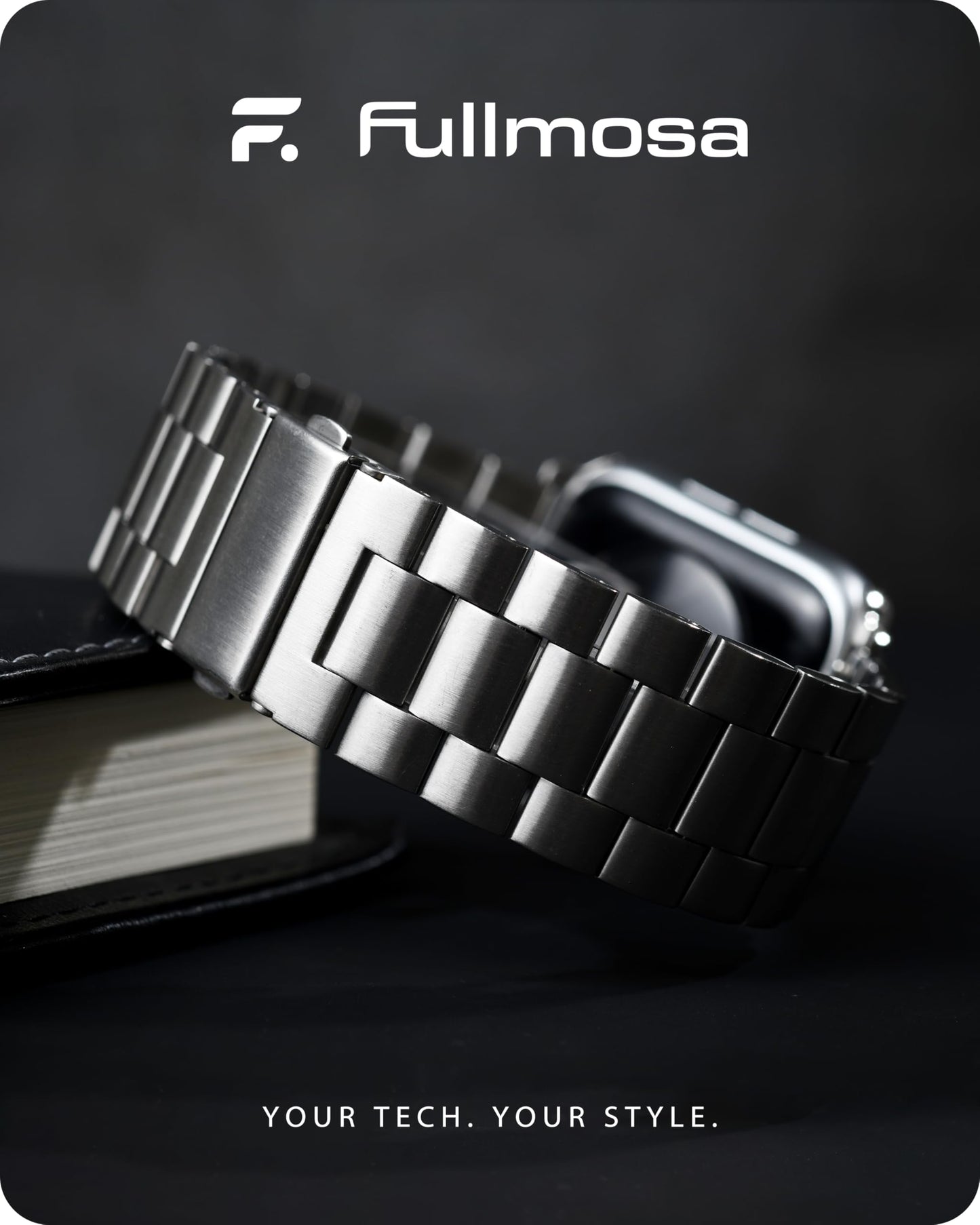 Fullmosa Metal Band Compatible with Apple Watch Bands 45mm 44mm 42mm 46mm 49mm 41mm 40mm 38mm, iWatch Band with Case for Apple Watch Series 11 10 9 8 7 6 5 4 3 2 1 SE3/2/1 Ultra3/2/1 , 42mm 44mm 45mm, Silver