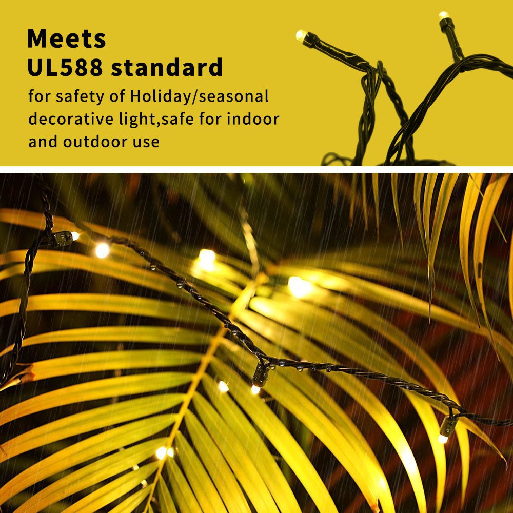 XTF2015 105ft 300 LED Christmas String Lights, End to End Plug 8 Modes Christmas Lights UL Certified Outdoor Indoor Fairy Light Christma s Tree, Patio, Garden, Party, Wedding, Holiday (Warm White)