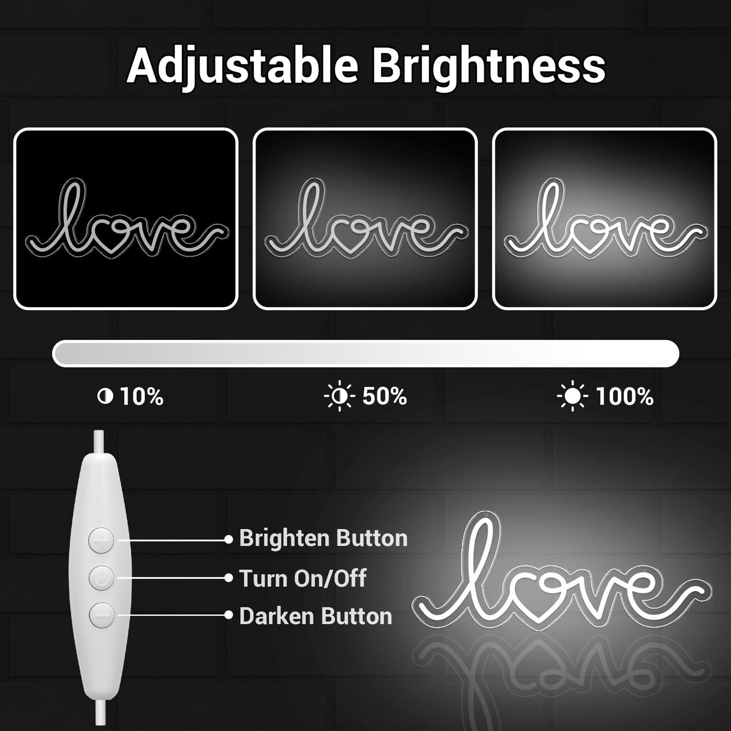 LMHSE You're Like Really Pretty Neon Sign, LED Neon Signs for Wall Decor Dimmable Aesthetic Room Decor for Teen Girl, Party, Bedroom, Wedding Decor, Gifts for Birthday, Christmas (LOVE-White)