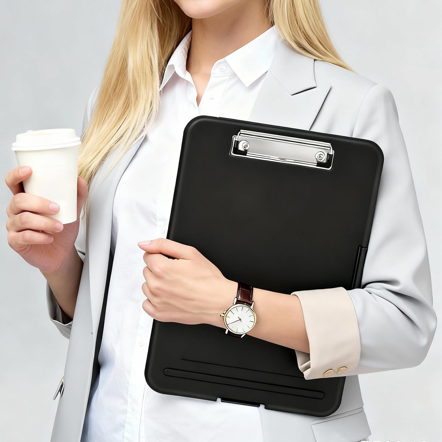 7 Pack Clipboard with Storage, High Capacity Storage Clipboard 8.5 x 11 with Pen Holder, Letter / A4 Size, Inner Plastic Folder Attached for Teacher Office Home, Size 13.4 x 9.4 x 0.9 in, Black