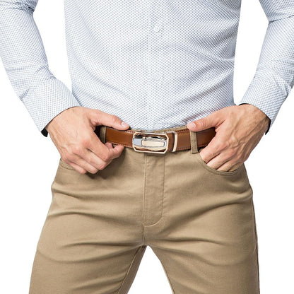 DOOPAI Men's Ratchet Leather Belt Set - 2 Pack Sliding Belt Adjustable For Gift Mens Dress Casual 1 3/8",Cut for Fit