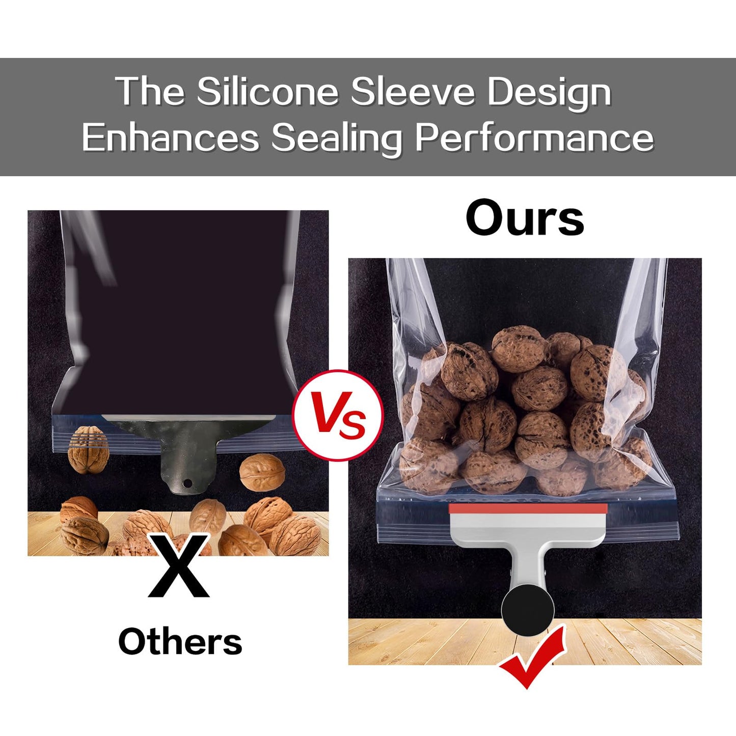 HOUSE AGAIN 8 Pack Stainless Steel Magnetic Chip Bag Clips Covered with Silicone - NO More Sharp Edges - Color Coded for Food Bags - Hang Postcards Heavy Duty for Kitchen and Office, 3 Inches Wide