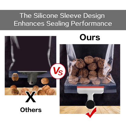 HOUSE AGAIN 8 Pack Stainless Steel Magnetic Chip Bag Clips Covered with Silicone - NO More Sharp Edges - Color Coded for Food Bags - Hang Postcards Heavy Duty for Kitchen and Office, 3 Inches Wide