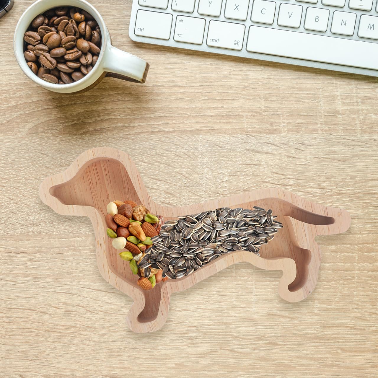 GARVALON Christmas Dachshund Dog Shaped Snack Serving Tray Creative Dessert Plate for Fruits Treats Unique Dish for Holiday Gatherings Parties for Dachshund