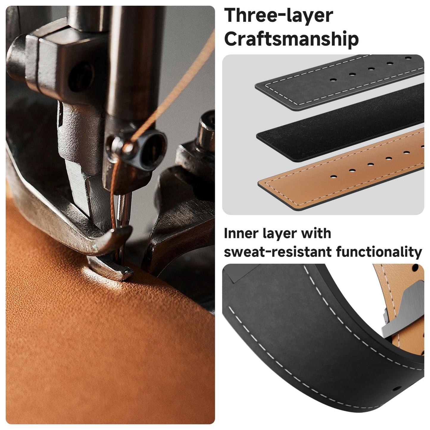 Unfettered Genuine Leather Band for Apple Watch Ultra 3/2, 49mm 46mm 45mm 44mm 42mm, Men's Vintage Full-Grain Replacement Black Strap with Folding Clasp & Metal Connector, Compatible with Series 11–1 SE