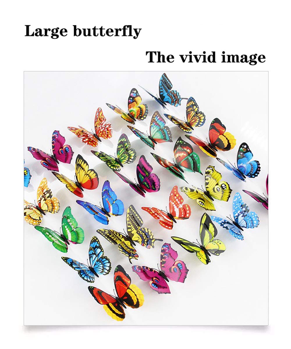 Giant Butterfly Garden Stakes Decorations Outdoor 3D Butterflies Lawn Decorative Yard Decor Patio Accessories Ornaments PVC Gardening Art Christmas Whimsical Gifts (Pack of 12)