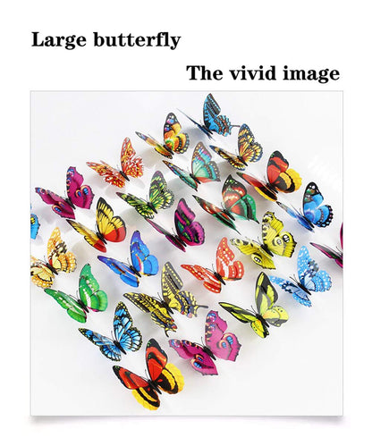 Giant Butterfly Garden Stakes Decorations Outdoor 3D Butterflies Lawn Decorative Yard Decor Patio Accessories Ornaments PVC Gardening Art Christmas Whimsical Gifts (Pack of 12)