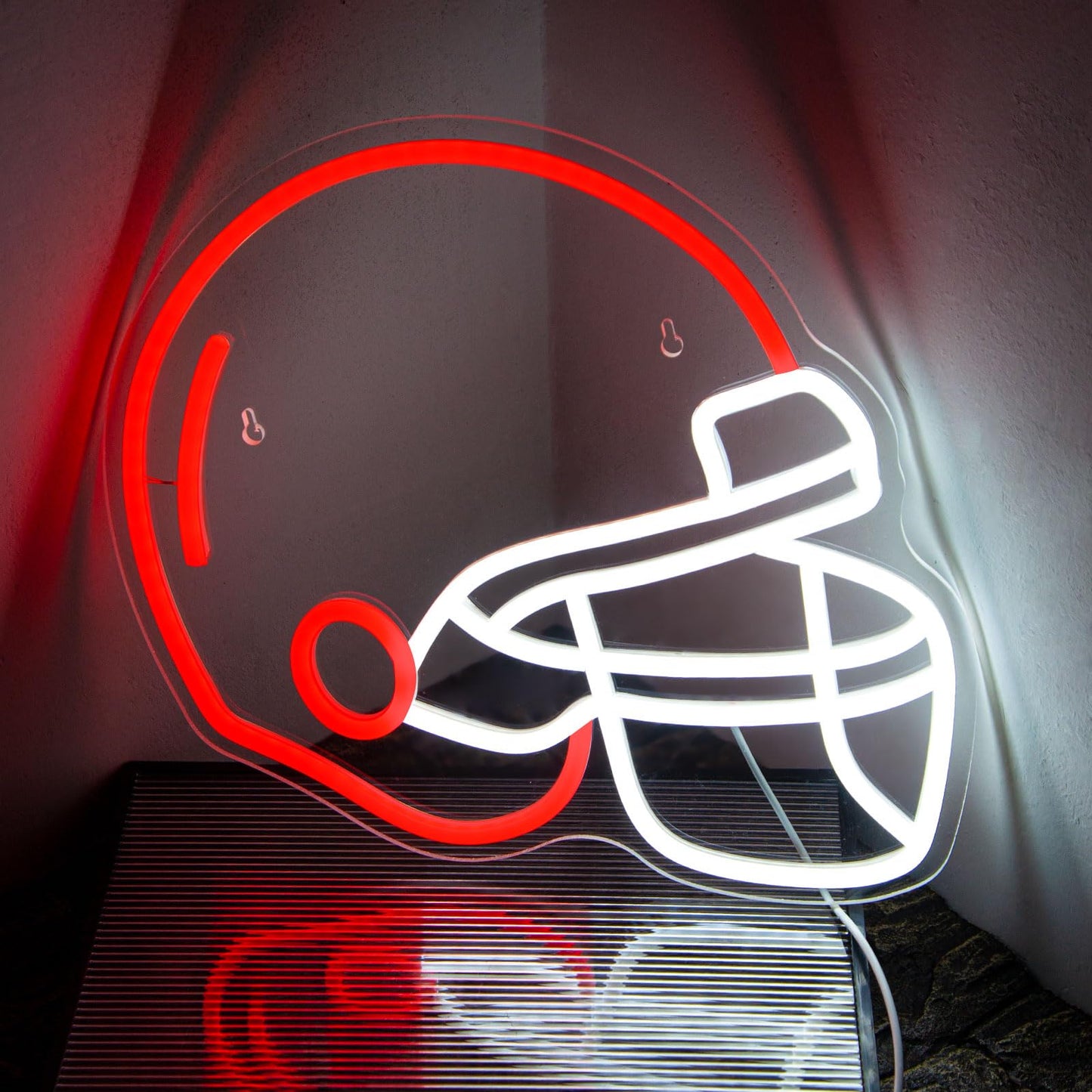 Football Helmet Neon Sign for Wall Decor, Helmet Shaped Neon Light LED Cool Sports Theme Neon Signs for Bedroom Gamer Room Man Cave Rugby Gifts for Boys Teens