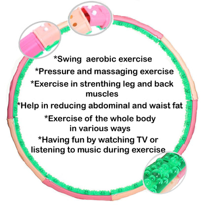 Weighted Fitness Hoop – 3.1kg (6.83lb) Cushioned Exercise Ring for Waist & Core Training, Soft EVA Foam Padding, Detachable 8-Section Design, Home Workout Equipment Made in Korea