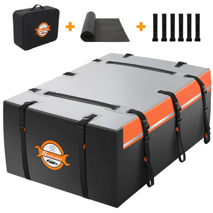 Sailnovo Rooftop Cargo Carrier 20 Cubic, Waterproof Car Roof Bag Soft-Shell Carriers Top Luggage Storage with Slip Mat, 6 Door Hooks & Heavy-Duty PVC for All Vehicle Roof with/Without Rack Cross Bar