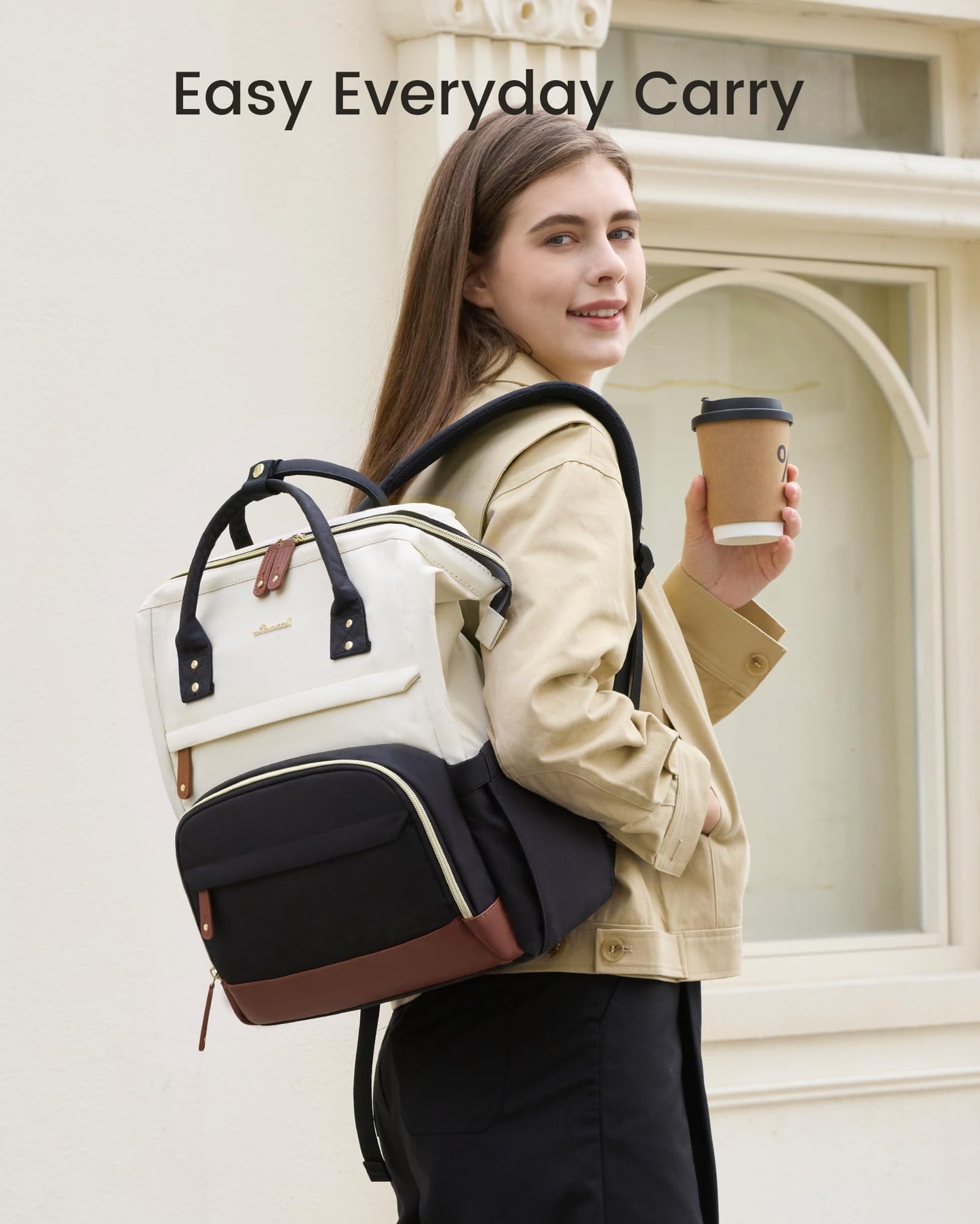 LOVEVOOK Laptop Backpack for Women, 15.6 Inch Work Business Backpacks Purse With Large Capacity, Waterproof Nurse Bag College Bookbag for School, Waterproof Casual Daypack for Travel