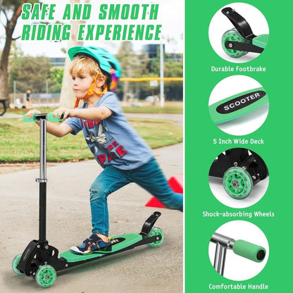 Kids Kick Scooter - 3-Wheel Design for Stability & Safety | Adjustable Height