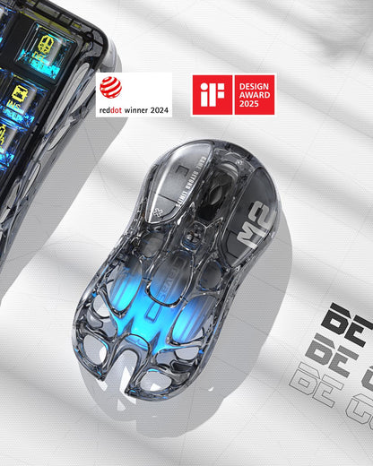 GravaStar Mercury M2 Wireless Gaming Mouse with 26,000 DPI, PAW3395DM Sensor -79g Lightweight Hollowed-Out Design -5 Programmable Buttons -5 Dynamic Lightsync RGB