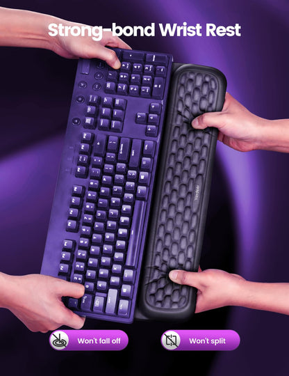 Vaydeer Keyboard Wrist Rest with Stickers, Full Mechanical Keyboard Support Pad, Desk Ergonomic Cushion for Computer Typing Office Work Home Gaming, Soft Memory Foam Arm Palm Hand Pain Relief Gift