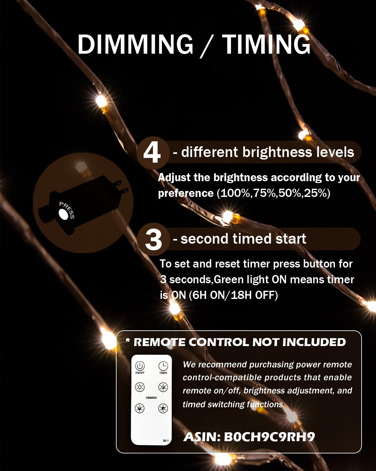 TYBEEU 5ft Star Light Tree with 216 Warm White LEDs for Holiday Decor - Dimmable, UL Certified, Waterproof - Ideal for Indoor and Outdoor Decoration