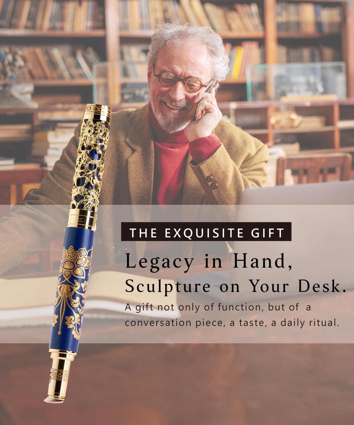 ARTEX Luxury Fountain Pen - Museum Art Collections - Crafting Timeless Beauty - the Best Gift & Office Desk Decor, German SCHMIDT Fine Nib, Solid Metal