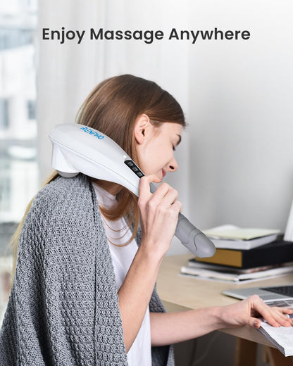 RENPHO Rechargeable Handheld Back Massager with 5 Adjustable Speeds & Modes, Fathers Day Dad Gifts, Cordless Electric Neck Massage Tool for Muscle Relief, Tailored Intensity for Shoulder, Leg, Calf