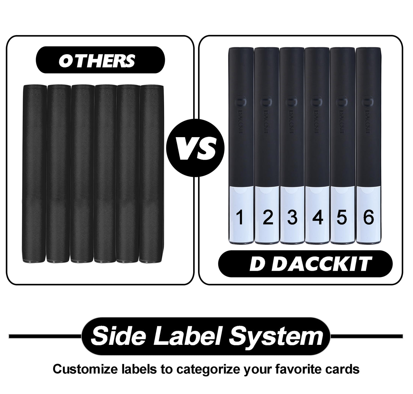 Premium Card Binder 16 Pocket - Fits 1600 Cards，4X4 Ringless Card Album with Sleeves for Trading Cards & Sports Cards（Model C，Classic Black）