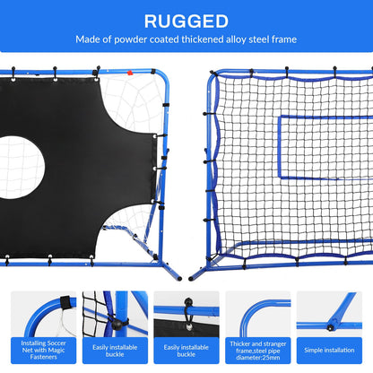 Soccer Goal 3-in-1, Tear-Resistant Target/Rebound Net, Precision & Corner Kick Training for Kids Teenagers Ball Control 6x4FT