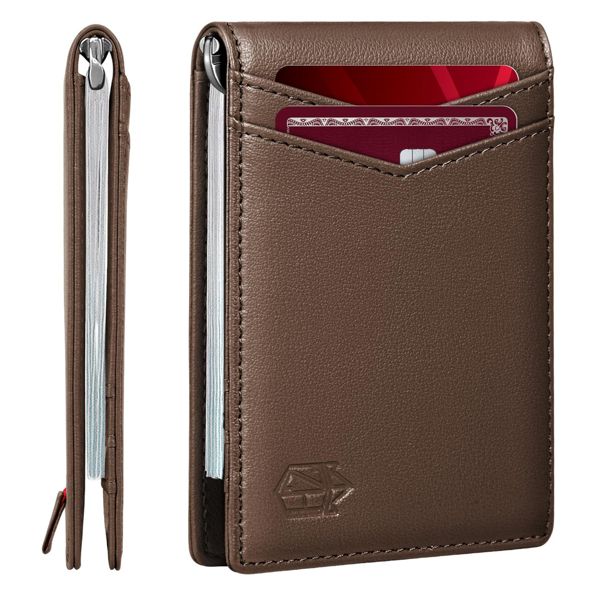 Zitahli Wallet for Men-6 Slots ID Window-Mens Wallets-Slim Wallet Classic Spring Money Clip RFID Blocking-Gift for Men