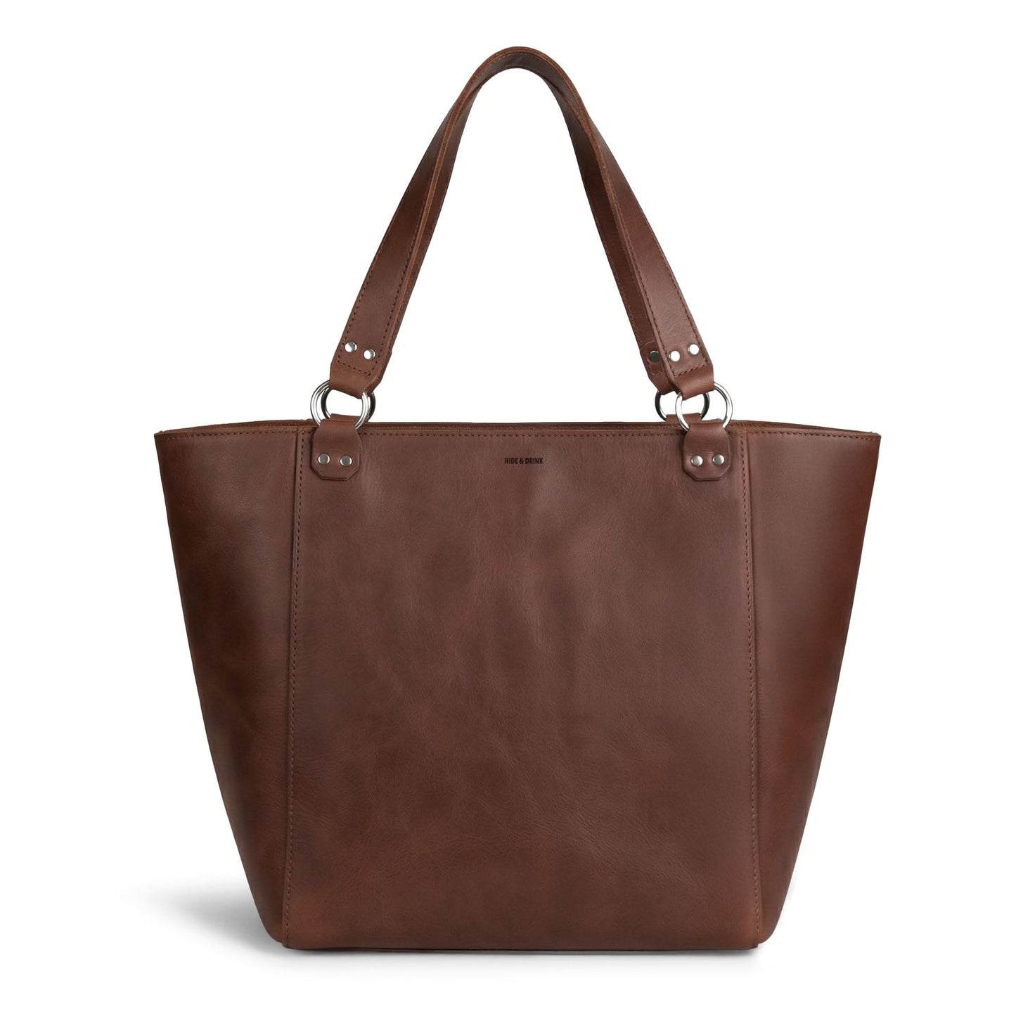 Hide & Drink, Formal Tote Bag, Female Bag, Travel and Shopping Accessory, Handbag for Women, Full Grain Leather, Handmade, Bourbon Brown