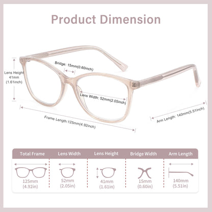 Madison Avenue TR90 Blue Light Blocking Glasses Anti Eyestrain UV Glare Blue Light Glasses for Women TV Phone Computer Gaming Eyeglasses (Nude Pink)