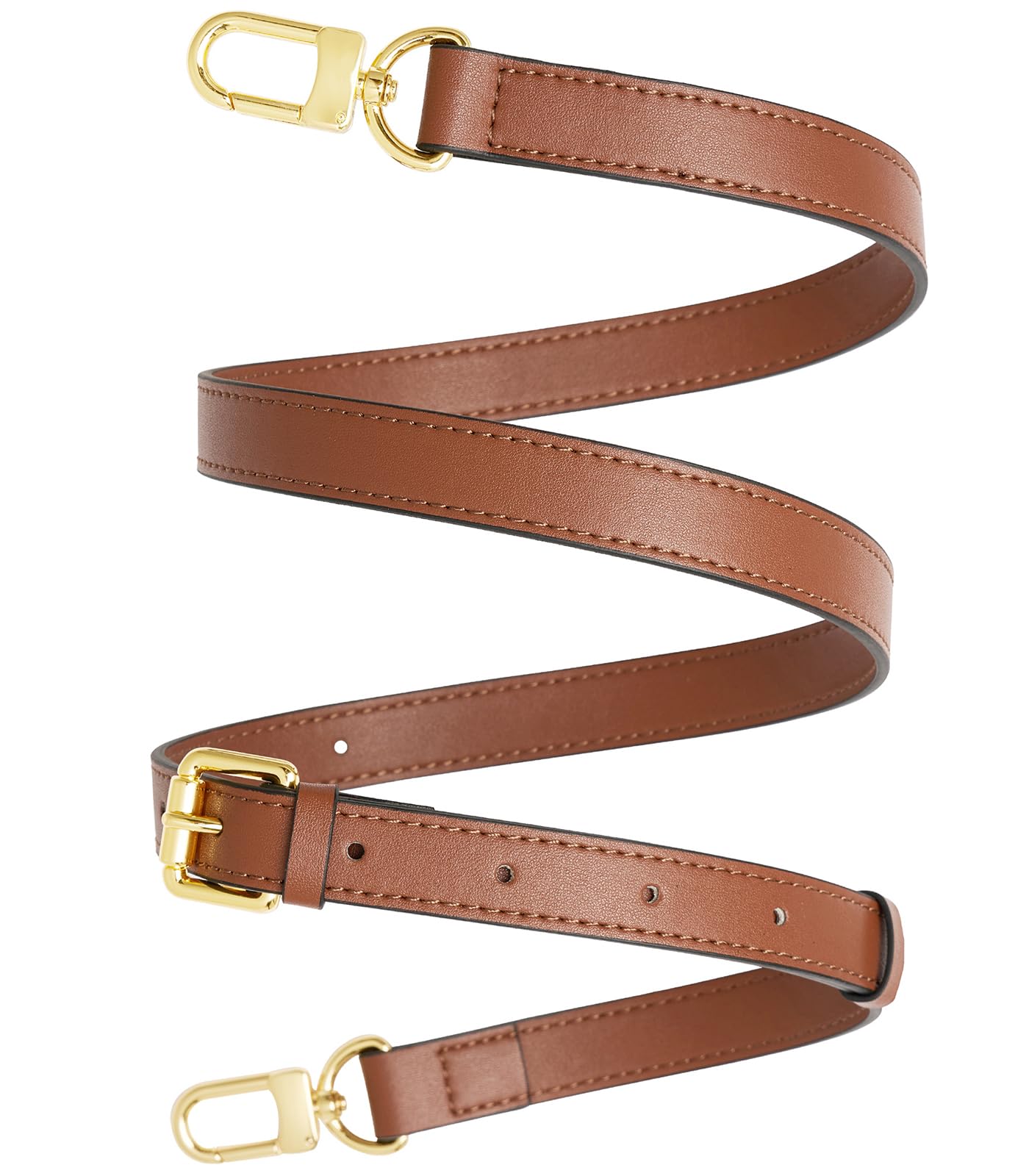 YAZHIMI Vachetta Leather Purse Strap Genuine Leather Adjustable Replacement Strap for Shoulder Bag Handbag Purse (Brown-Leather Crossbody Strap)